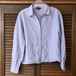 Modern Works Pale Striped Shirt with Tiny Heart Rinestones